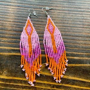 Beaded fringe earrings